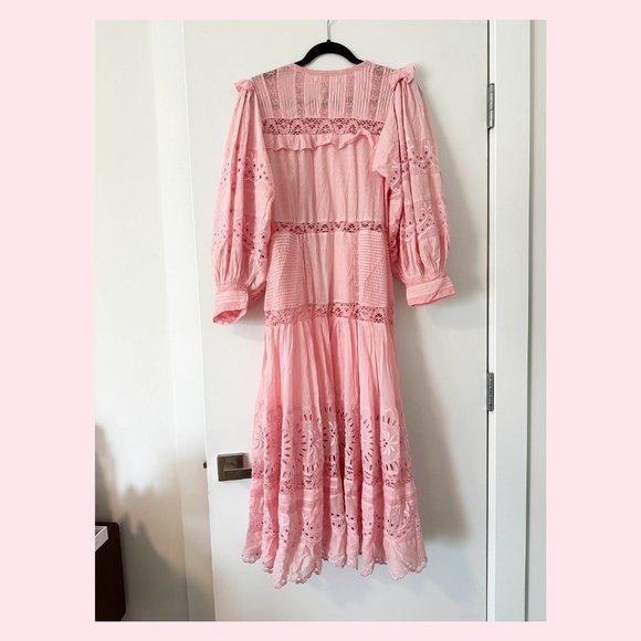 Love Shack Fancy Pink Eyelet Dress - Picture 2 of 4